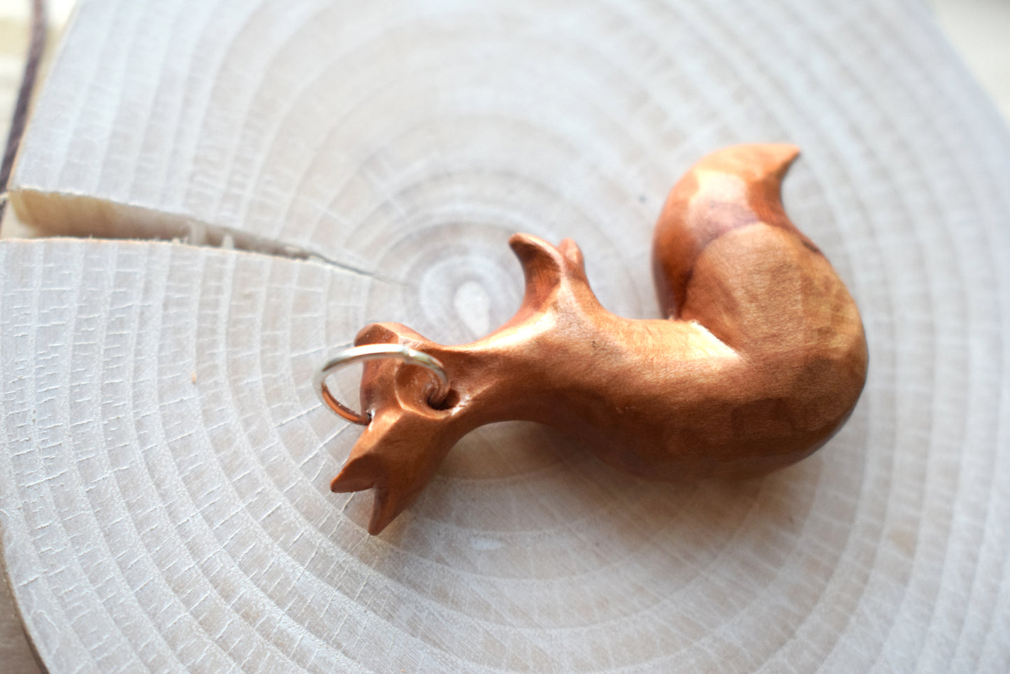 RESERVED hawthorn Squirrel pendant - carved with hand tools