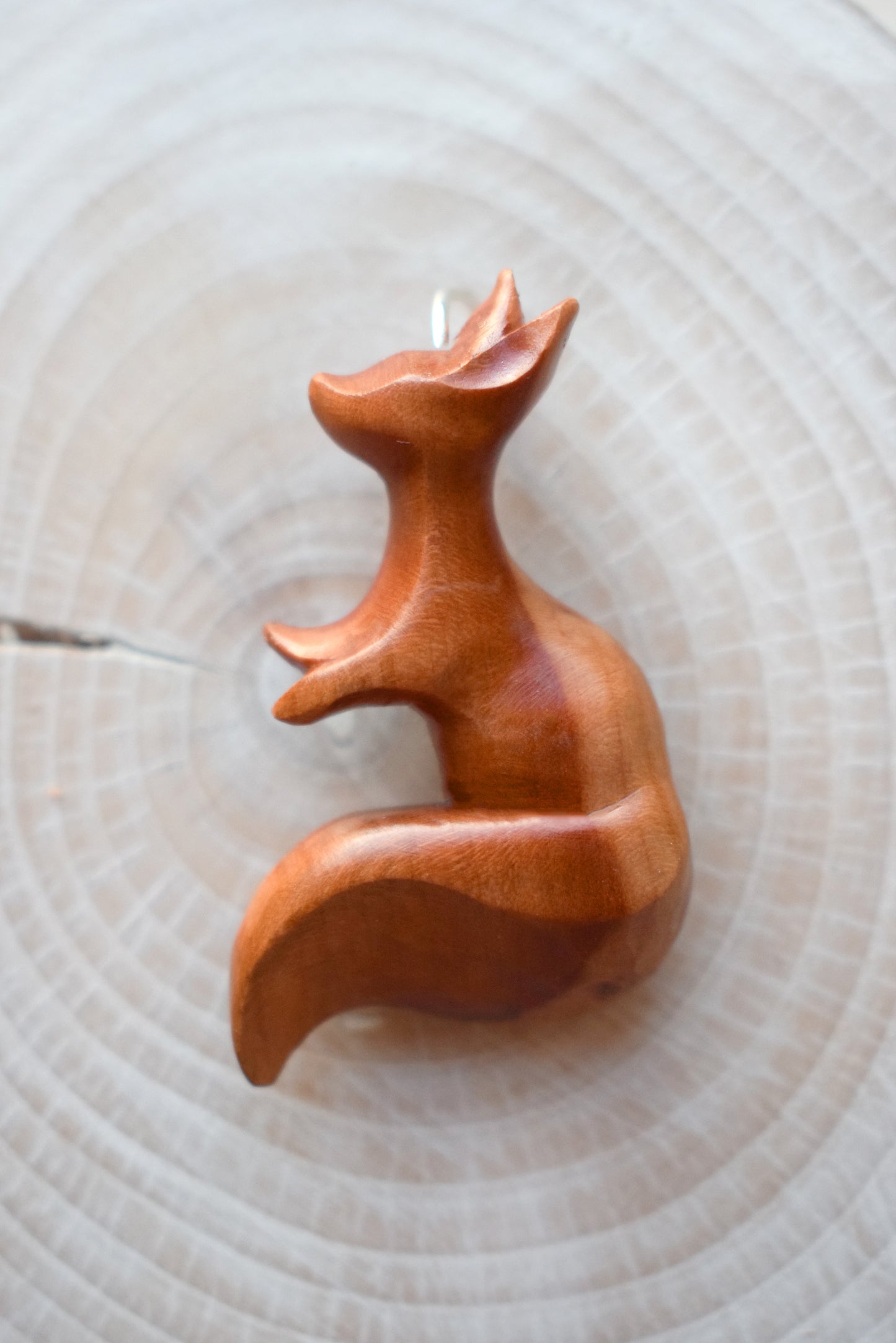 RESERVED hawthorn Squirrel pendant - carved with hand tools