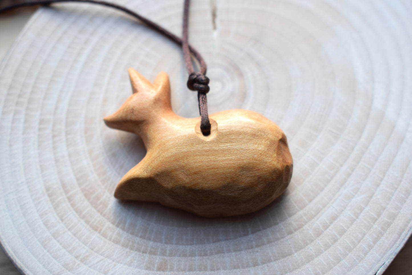 Cherry wood fox (hand carved)