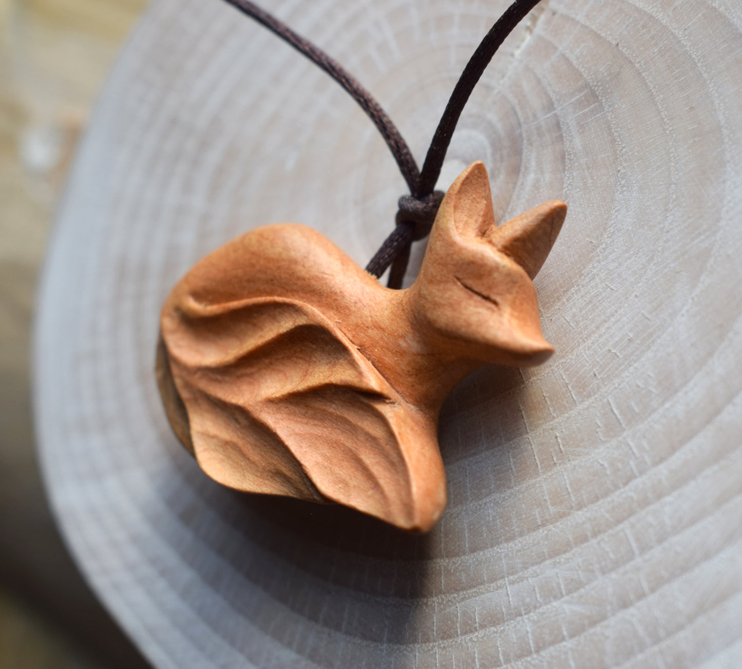 Cherry wood fox (hand carved)