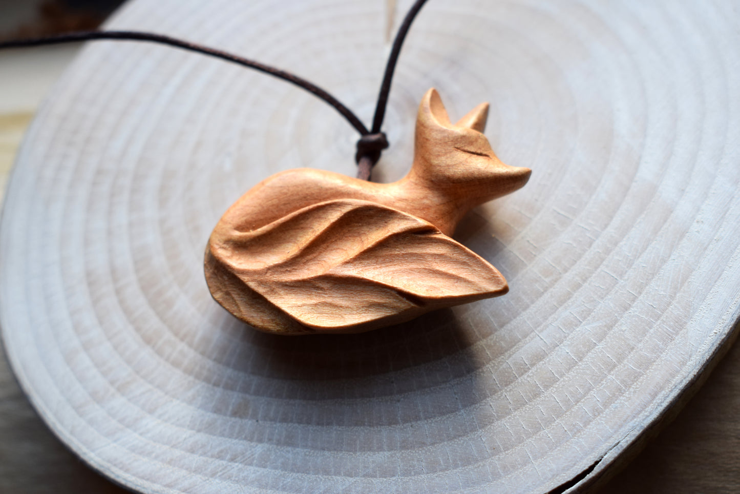 Cherry wood fox (hand carved)