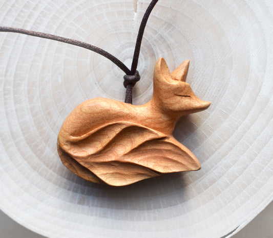 Cherry wood fox (hand carved)