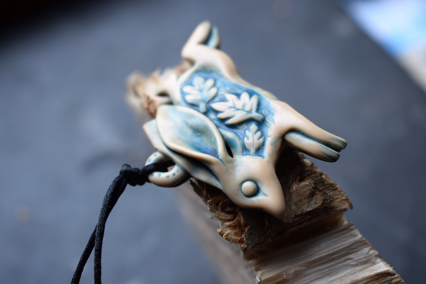 Running Hare Polymer Clay Pendant