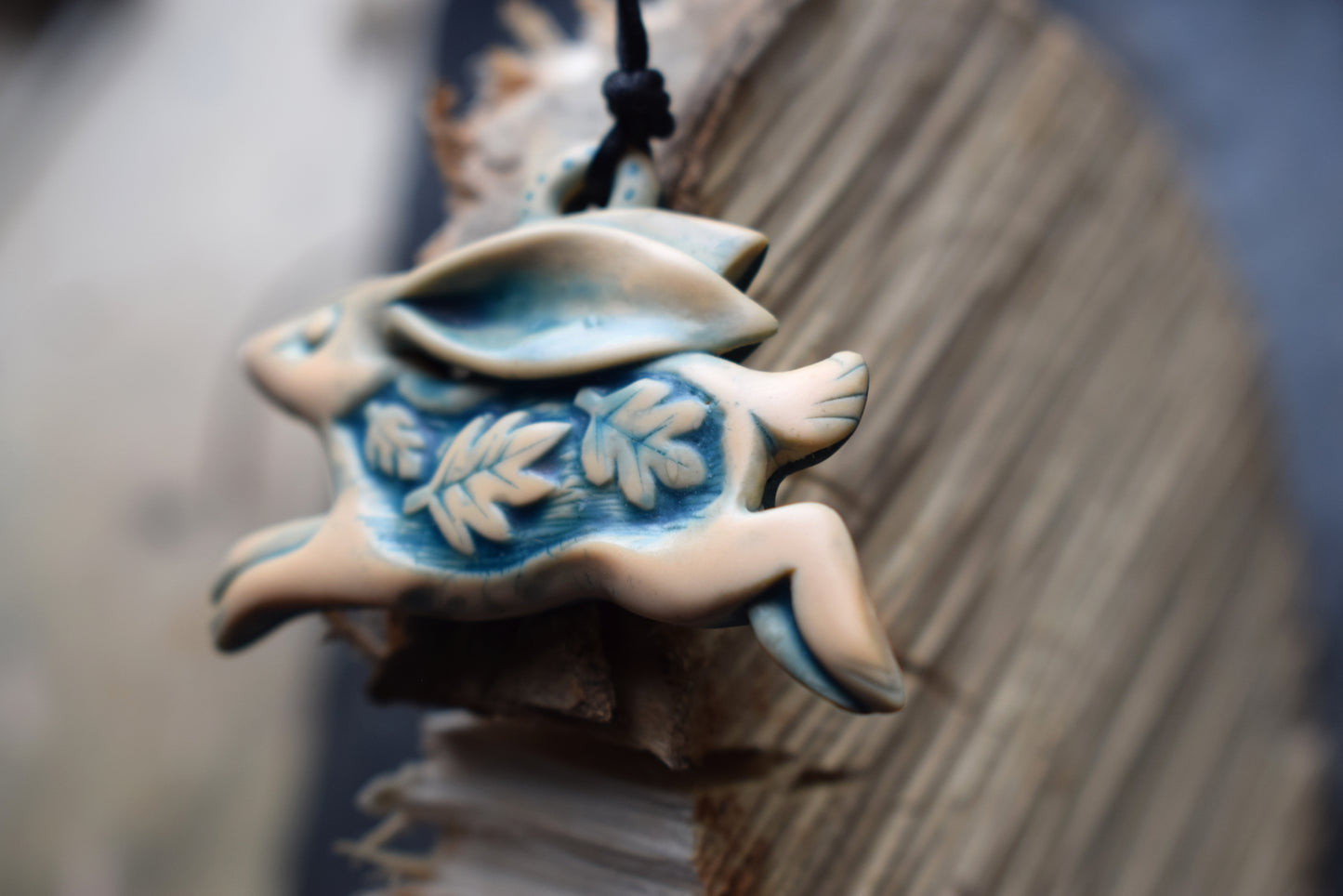 Running Hare Polymer Clay Pendant