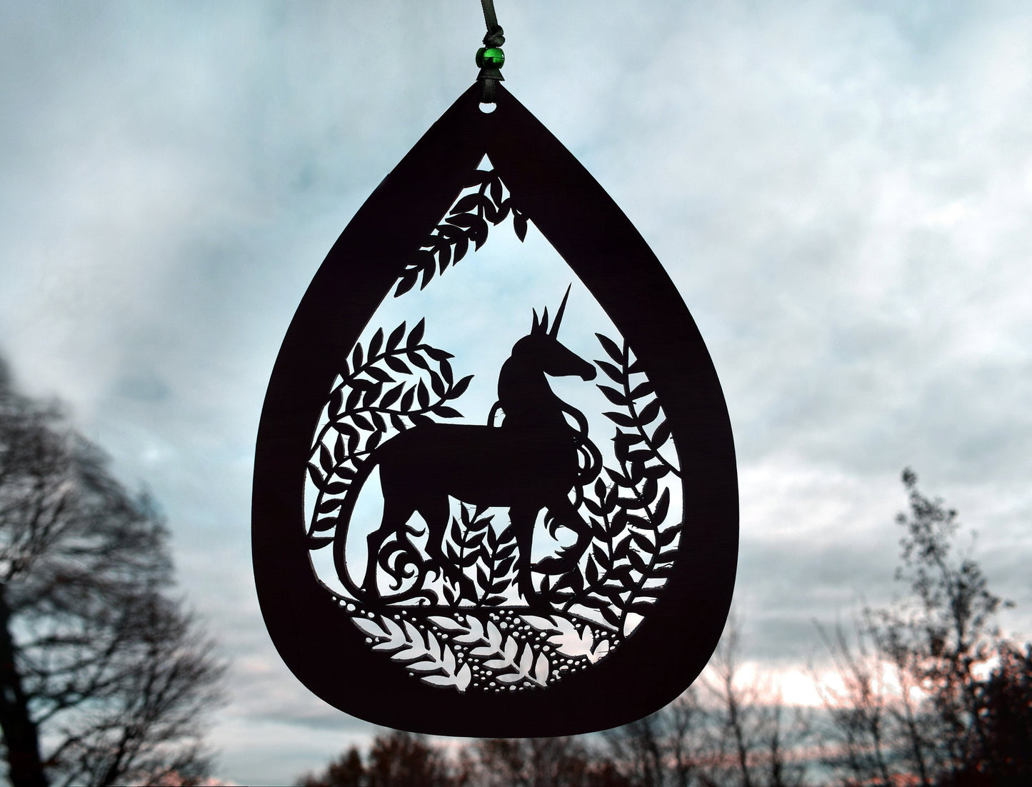 Wood cut out Unicorn silhouette wall hanging